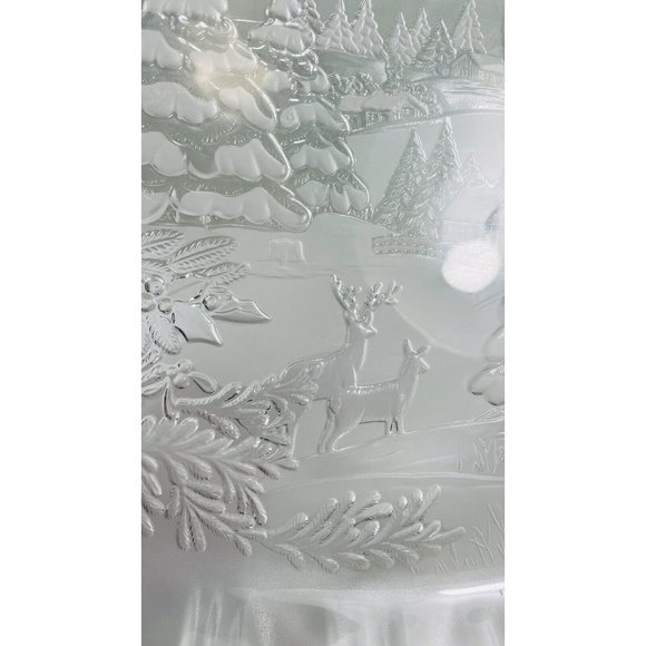 Mikasa Winter Dreams Frosted Canape Tray 17 3/4” Serving Thick Plate Vintage - Picture 10 of 16